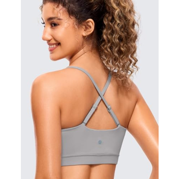 CRZ YOGA Women's Adjustable Padded Sports Bra for Yoga