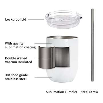 Customizable PYD Life Sublimation Wine Tumblers 15 OZ