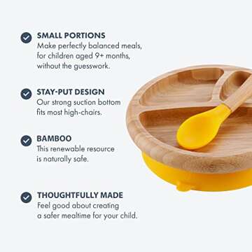 Avanchy Organic Bamboo Baby Gift Set - Bowl & Plate Bundle