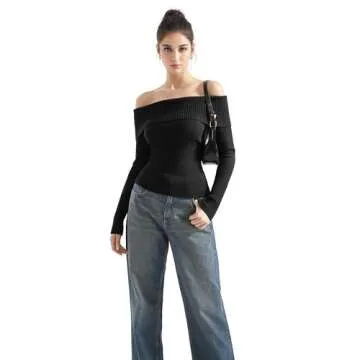 SUUKSESS Women Off Shoulder Sweater for Stylish Comfort