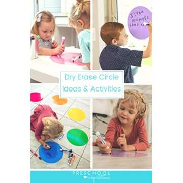 HOXHA Dry Erase Dots, Colorful Dry Erase Circles White Board Removable Markers Wall Decal Spots Stickers Set for Home Office Classroom Students Tables & Desks