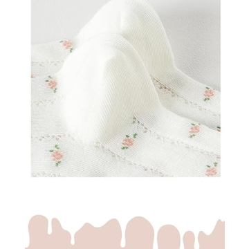 Breathable Women's Ankle Socks with Floral Design for Comfort