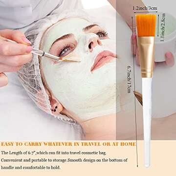 Tegelrying Facial Mask Brush,6 Pieces Soft Face Brushes Mud Mask Applicator Clear Handle for Applyin...