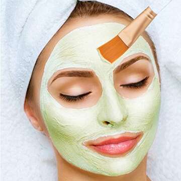 Tegelrying Facial Mask Brush,6 Pieces Soft Face Brushes Mud Mask Applicator Clear Handle for Applying Sleeping Mask,DIY Clay Mask,Body Lotion,Eye Peel Women Girls Makeup Tools,Gold and Brown