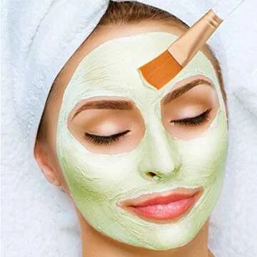 Tegelrying Facial Mask Brush,6 Pieces Soft Face Brushes Mud Mask Applicator Clear Handle for Applying Sleeping Mask,DIY Clay Mask,Body Lotion,Eye Peel Women Girls Makeup Tools,Gold and Brown