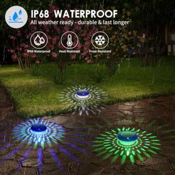 FirstE Solar Floating Pool Lights, RGB Color Changing Solar Pool Floating Lights, Hangable IP68 Waterproof Solar Pool Lights That Float for Pool Wedding Path Party Decoration, No Need Electric Wire