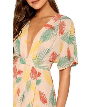 Floerns Tropical Floral Short Dress for Summer Style