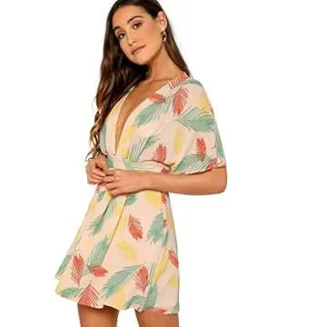 Floerns Tropical Floral Short Dress for Summer Style