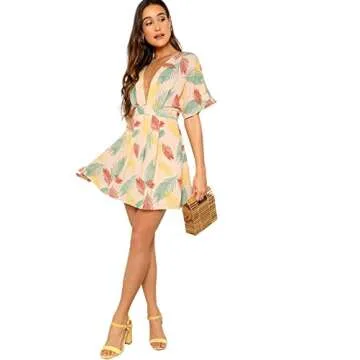 Floerns Tropical Floral Short Dress for Summer Style