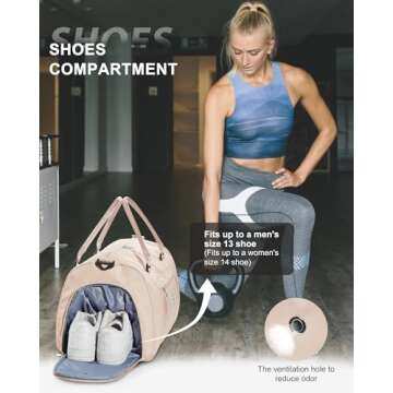 Gym Bag Womens Mens with Shoes Compartment and Wet Pocket Travel Duffel Bag for Women for Plane Sport Gym Tote Bags Swimming Yoga Waterproof Weekend Overnight Bag Carry on Bag Hospital Holdalls