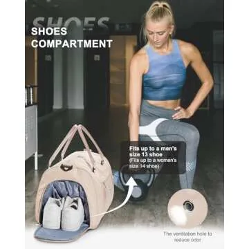 Gym Bag Womens Mens with Shoes Compartment and Wet Pocket Travel Duffel Bag for Women for Plane Sport Gym Tote Bags Swimming Yoga Waterproof Weekend Overnight Bag Carry on Bag Hospital Holdalls