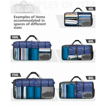 Gonex 100L Large Foldable Travel Duffle Bag Black