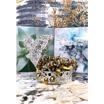 Stunning Royal Crown Jewelry Box | Silver Rhinestones Decoration