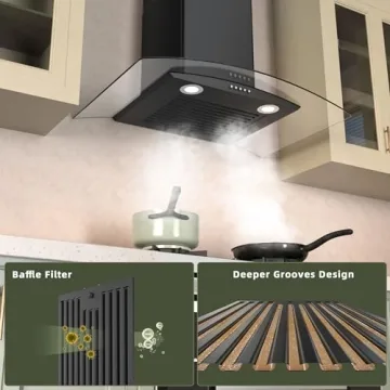 FIREGAS 30" Wall Mount Range Hood with Charcoal Filters