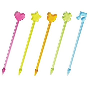 Torune Rainbow Stackable Bento Picks (Heart, Bear, Clover) - Fun, Playful Style - 50pcs - 10.21cm (L...