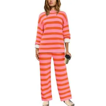Panadila Women's Striped Oversized Lounge Sets for Comfort