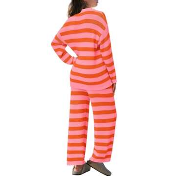 Panadila Women's Striped Oversized Lounge Sets for Comfort