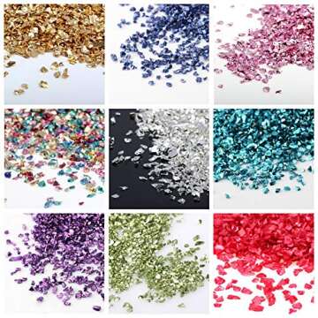 Crushed Glass Irregular Metallic Chips Sprinkles Chunky Glitter Transparency AB 100g 2-4mm for Nail Arts Craft DIY Vase Filler Epoxy Resin Mold Jewelry Making Decoration (Transparency AB, 2-4mm)