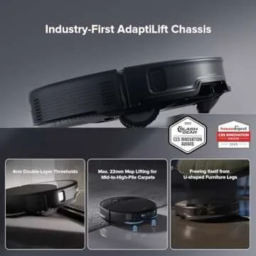 roborock Saros 10R Robot Vacuum and Mop, Powerful Suction, Zero-Tangling, 3.14’’ Ultra Slim, FlexiArm Riser Technology for Carpet & Floor, Corner & Edge Cleaning, Self-Emptying, Hot Air Drying, Black