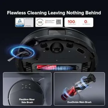 roborock Saros 10R Robot Vacuum and Mop, Powerful Suction, Zero-Tangling, 3.14’’ Ultra Slim, FlexiArm Riser Technology for Carpet & Floor, Corner & Edge Cleaning, Self-Emptying, Hot Air Drying, Black