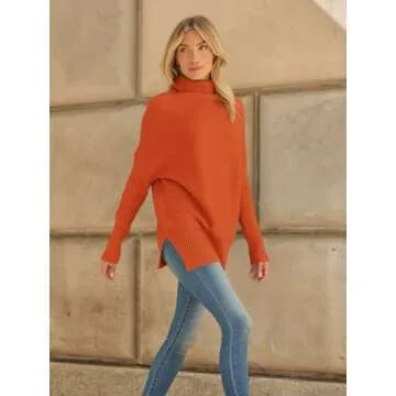 Stylish LILLUSORY Women's Oversized Turtleneck Sweater