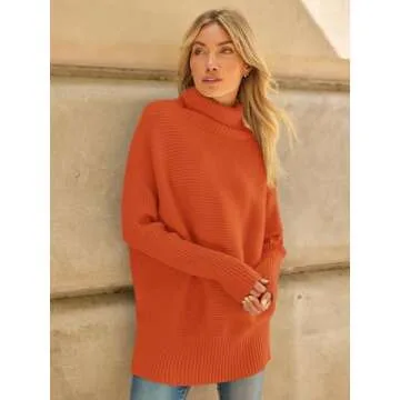 Stylish LILLUSORY Women's Oversized Turtleneck Sweater