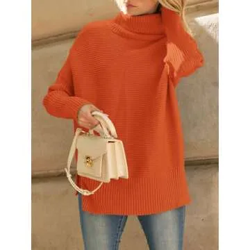 Stylish LILLUSORY Women's Oversized Turtleneck Sweater