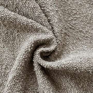 Foindtower Pack of 2 Textured Boucle Throw Pillow Covers Accent Solid Pillow Cases Cozy Soft Decorative Couch Cushion Case for Chair Sofa Bedroom Living Room Home Decor 18x18 Inch Light Taupe