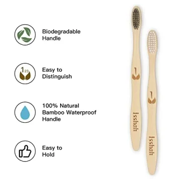 Eco-Friendly Bamboo Charcoal Toothbrushes - 12 Count