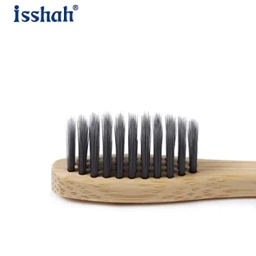 Eco-Friendly Bamboo Charcoal Toothbrushes - 12 Count
