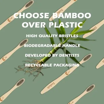 Eco-Friendly Bamboo Charcoal Toothbrushes - 12 Count