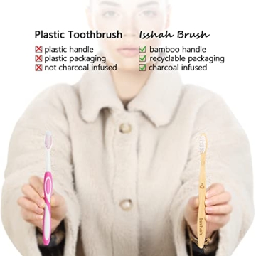 Eco-Friendly Bamboo Charcoal Toothbrushes - 12 Count