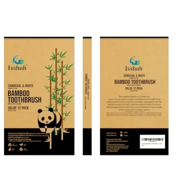 Eco-Friendly Bamboo Charcoal Toothbrushes - 12 Count