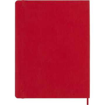 Moleskine Classic Notebook, Soft Cover, XL (7.5" x 9.5") Ruled/Lined, Scarlet Red, 192 Pages