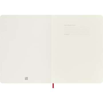 Moleskine Classic Notebook, Soft Cover, XL (7.5" x 9.5") Ruled/Lined, Scarlet Red, 192 Pages