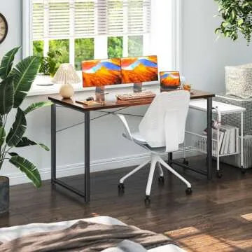 Coleshome 48 Inch Computer Desk, Modern Simple Style Desk for Home Office, Study Student Writing Desk, Vintage