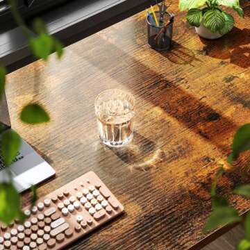 Coleshome 48 Inch Computer Desk, Modern Simple Style Desk for Home Office, Study Student Writing Desk, Vintage