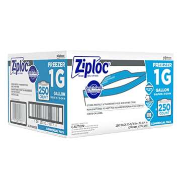 Ziploc® Freezer And Storage Bags, 1 Gallon, Box Of 250 Bags