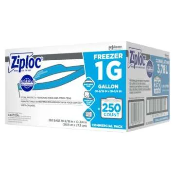 Ziploc® Freezer And Storage Bags, 1 Gallon, Box Of 250 Bags