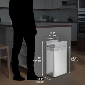 iTouchless Touchless Kitchen Trash Can - Pet-Proof & Odor-Free