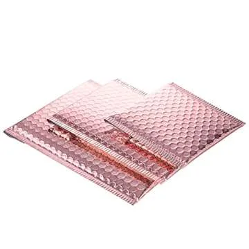 Outus 50 Pieces Metallic Padded Bubble Mailers Delivery Mailers Poly Mailers Foil Glitter Padded Env...
