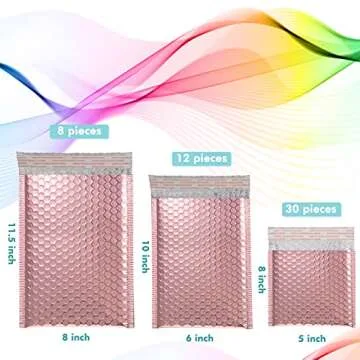 Outus Metallic Padded Bubble Mailers - 50 Pack Rose Gold