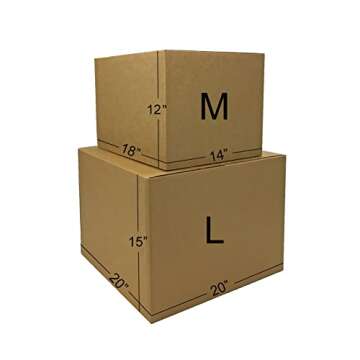 Uboxes Moving Boxes 1 Room Bigger Moving Kit - 14 Boxes Plus Supplies & Tape, Brown Kraft