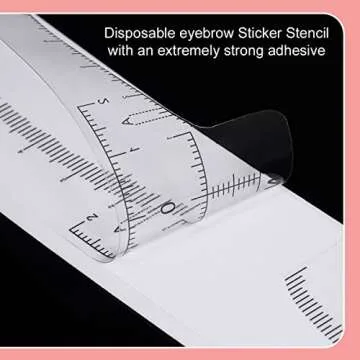 100 Pack Eyebrow Ruler, KINGMAS Disposable Brow Ruler Microblading Adhesive Eyebrow Sticker Stencil Guide Measuring Tool