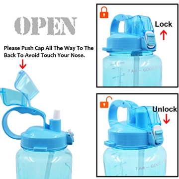 QuiFit Motivational Gallon Water Bottle - BPA Free - 128/64 oz