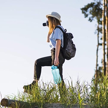 QuiFit Motivational Gallon Water Bottle - BPA Free - 128/64 oz