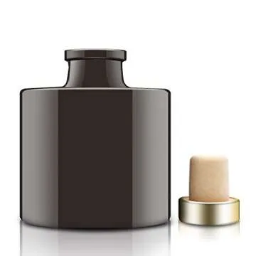 Feel Fragrance Black Glass Diffuser Bottles Round Diffuser Jars with Gold Caps Set of 4 – 2.95 inches High, 100ml 3.4ounce. Fragrance Accessories Use for DIY Replacement Reed Diffuser Sets.