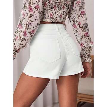 Stylish WDIRARA Women's High Waisted Button Front Denim Skort - 30