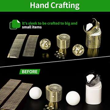 LONGKING 1888 Pieces Self-Adhesive Mirror Tiles, Square Mirror Stickers Mosaic Tiles, Glass DIY Craft Decoration, Disco Ball Tiles (Gold)