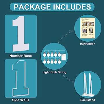 YOSWPP 4FT Marquee Numbers - Light Up Mosaic Balloon Frame Decorations